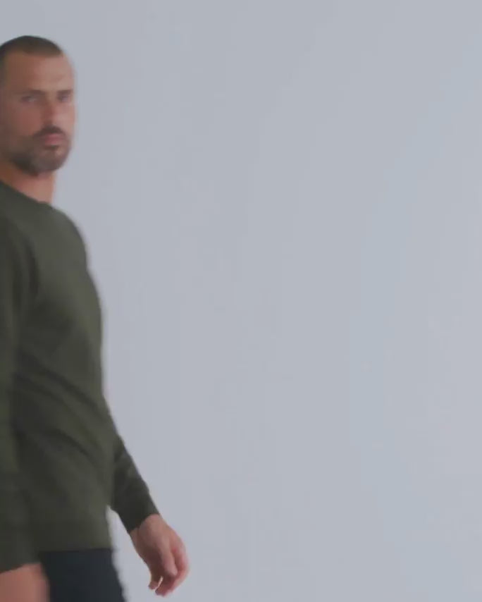 Crewneck Sweatshirt - Non-Branded-Midnight Olive-video