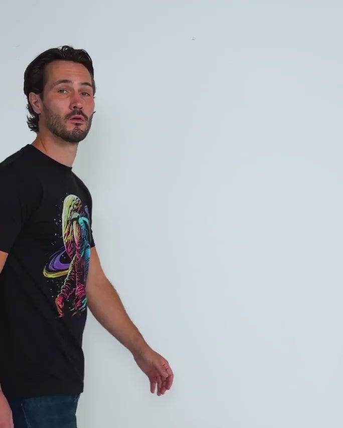 Galactic Return Tee-Black-Regular-Video--Model---L