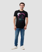 Midnight Bloom Tee-Black-Regular-Full--Model---L