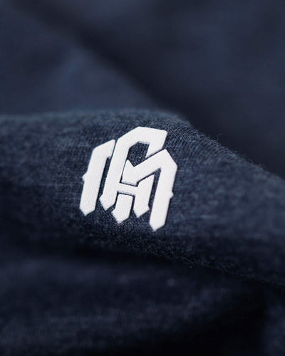 Basic V-Neck Tee-Navy-Detail-Regular