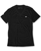 Basic V-Neck Tee-Black-Front-Regular
