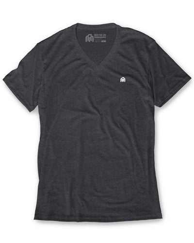 Basic V-Neck Tee-Charcoal-Front-Regular