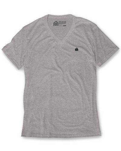 Basic V-Neck Tee-Grey-Front--Zack---L-Regular