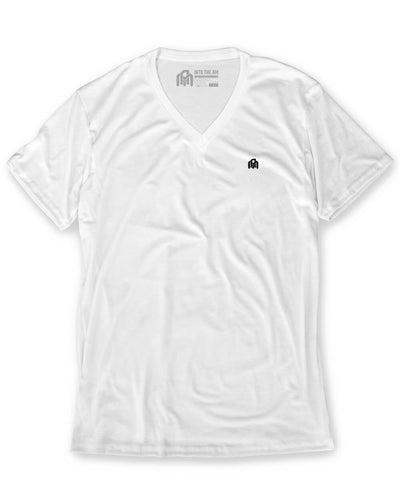 Basic V-Neck Tee-White-Front-Regular