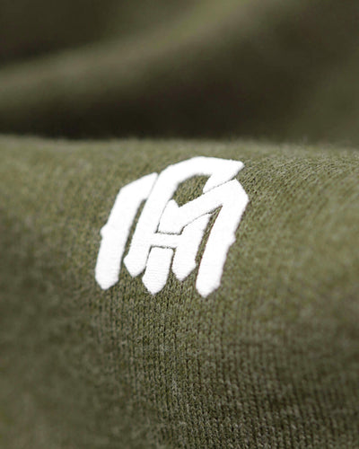 Basic V-Neck Tee-Olive Green-Detail-Regular