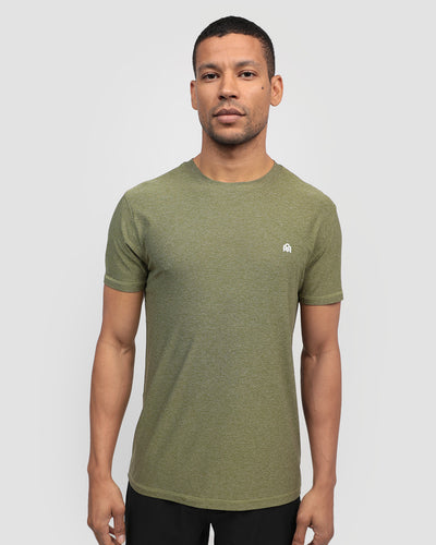Active Tee - Branded-Olive Green-Front--Tristyn---M-Regular