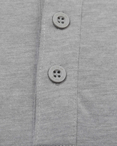 Henley Tee - Branded-Grey-Regular-Detail--Model---Size