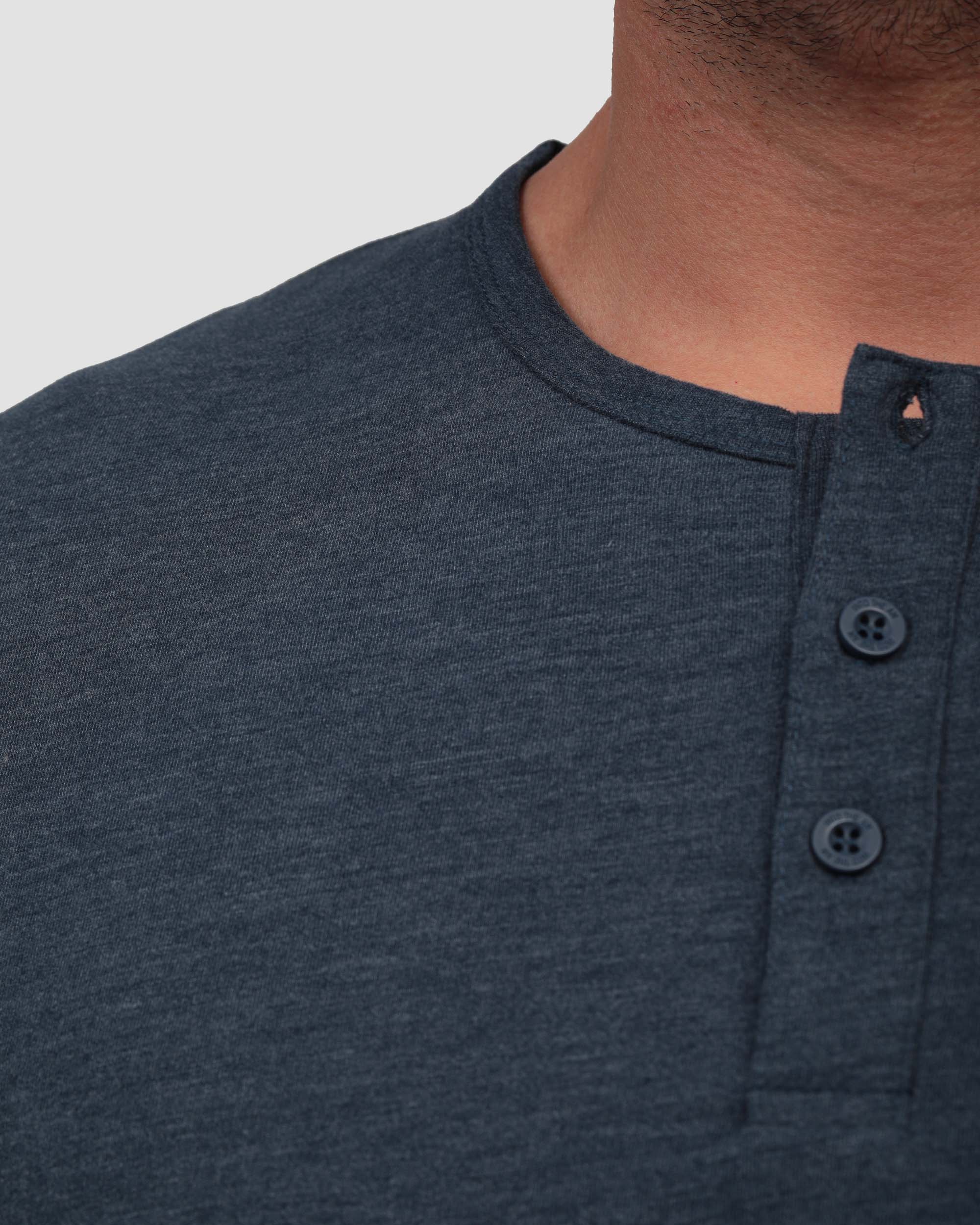 Henley Tee - Branded-Navy-Regular-Detail--Model---Size