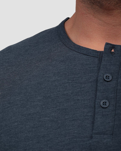 Henley Tee - Branded-Navy-Regular-Detail--Model---Size