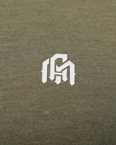 Henley Tee - Branded-Olive Green-Regular-Detail--Model---Size