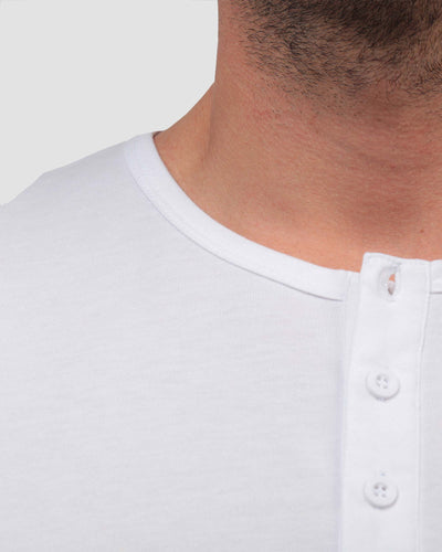 Henley Tee - Branded-White-Regular-Detail--Model---Size