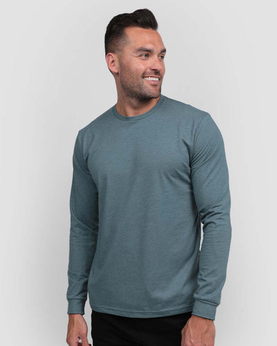 Long Sleeve Tee - Non-Branded-Regular-Indigo-Front--Zach---L