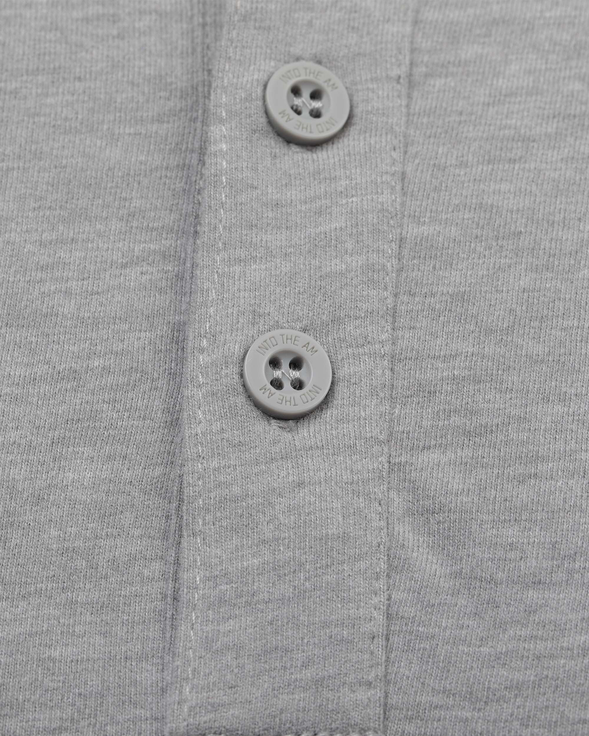 Essential Henley Tee-Grey-Detail