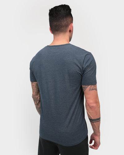 Essential Henley Tee-Navy-Back--Zach---L