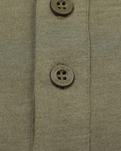 Essential Henley Tee-Olive Green-Detail 1