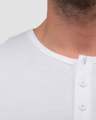 Essential Henley Tee-White-Detail