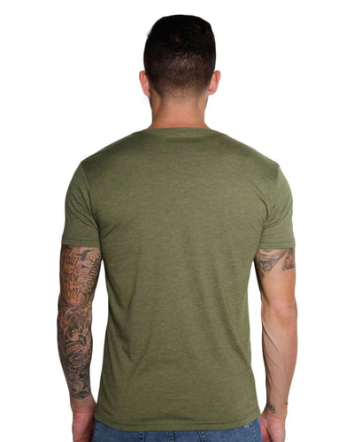 Basic V-Neck Tee-Olive Green-Back--Zack---L-Regular