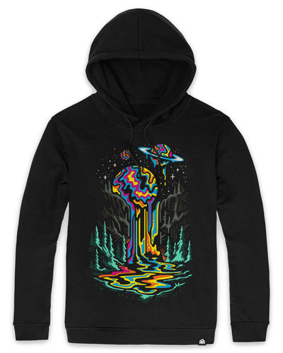 Overflow Graphic Hoodie-Black-Front