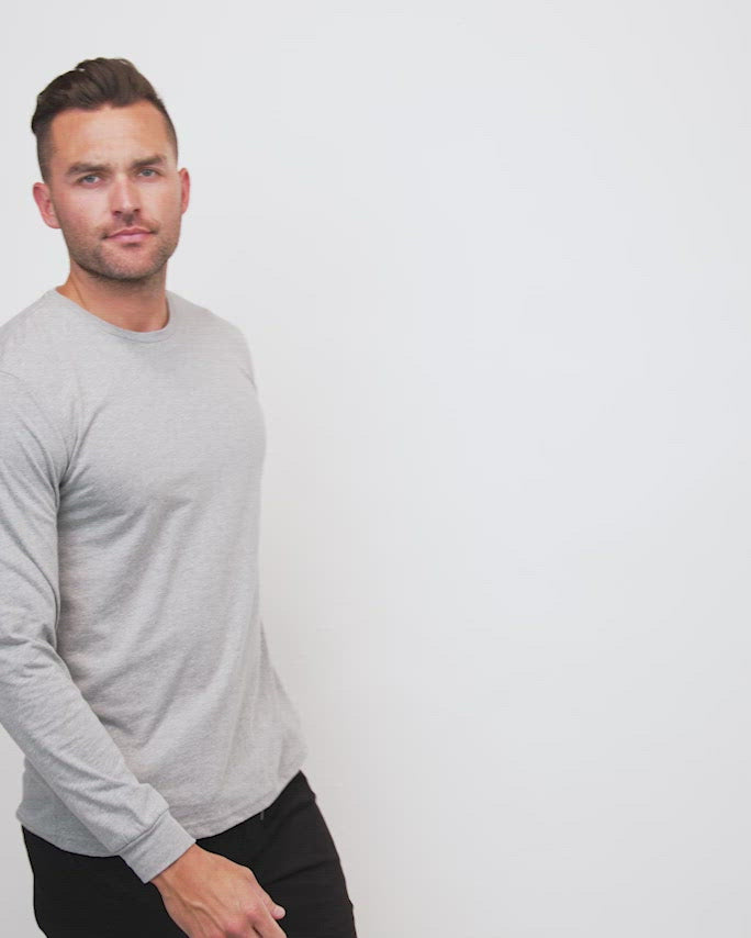 Long Sleeve Tee - Non-Branded-Regular-Grey-Video
